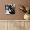 Panter - Zwart - Abstract - Verfstreken plexiglas 5mm klein -sfeer5