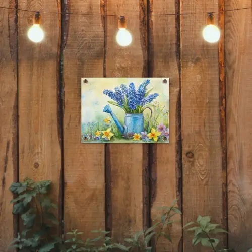 Gieter - Lavendel - Bloesems tuinposter los doek klein -sfeer1