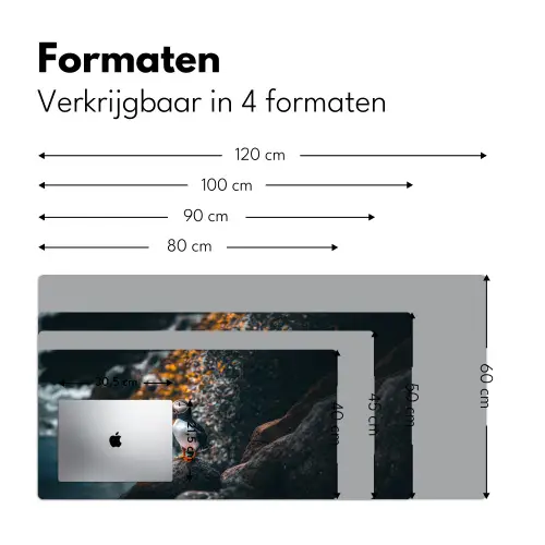 Papegaai - Vogel - Rots - Wit Muismat XXL klein -sfeer5
