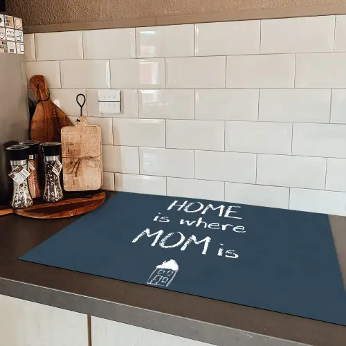 Quotes - Home is where mom is - Spreuken - Moeder Inductie beschermer vinyl 3mm klein -sfeer3
