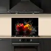 Paprika - Water - Zwart - Groente - Rood - Geel keuken achterwand spatscherm klein -sfeer1