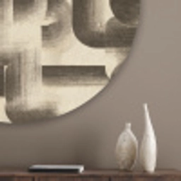 Abstract - Retro - Zwart Akoestische PET Vilt - Rond klein 838 -sfeer5_closeup