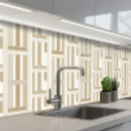 Modern - Geometrisch - Beige keuken achterwand 2 middel 871 -3d_schuin