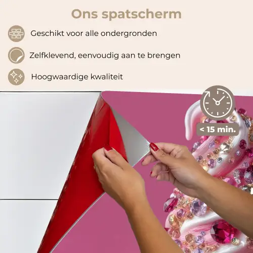 Softijs - Edelstenen - Roze - Hoorntje keuken achterwand spatscherm klein -spatscherm_NL