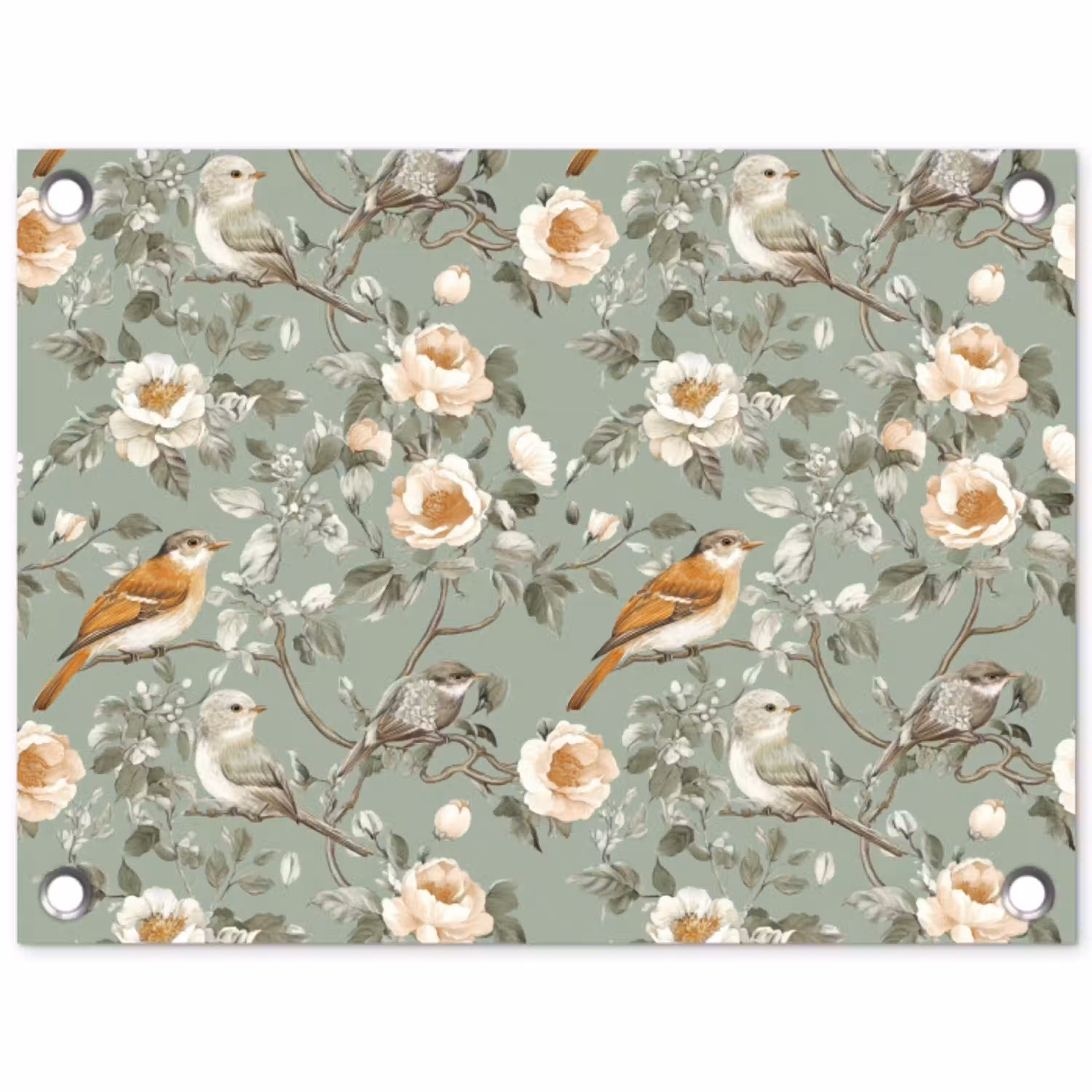 Roze - Vogels - Kleurrijk tuinposter los doek klein 239 -3d