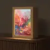 Olieverf - Kunst - Abstract - Kleurrijk Light Box met kabel (Tafellamp) klein -z3d_website