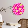 Patroon - Hart - Roze - Groen Wandcirkel plexiglas klein 852 -sfeer4