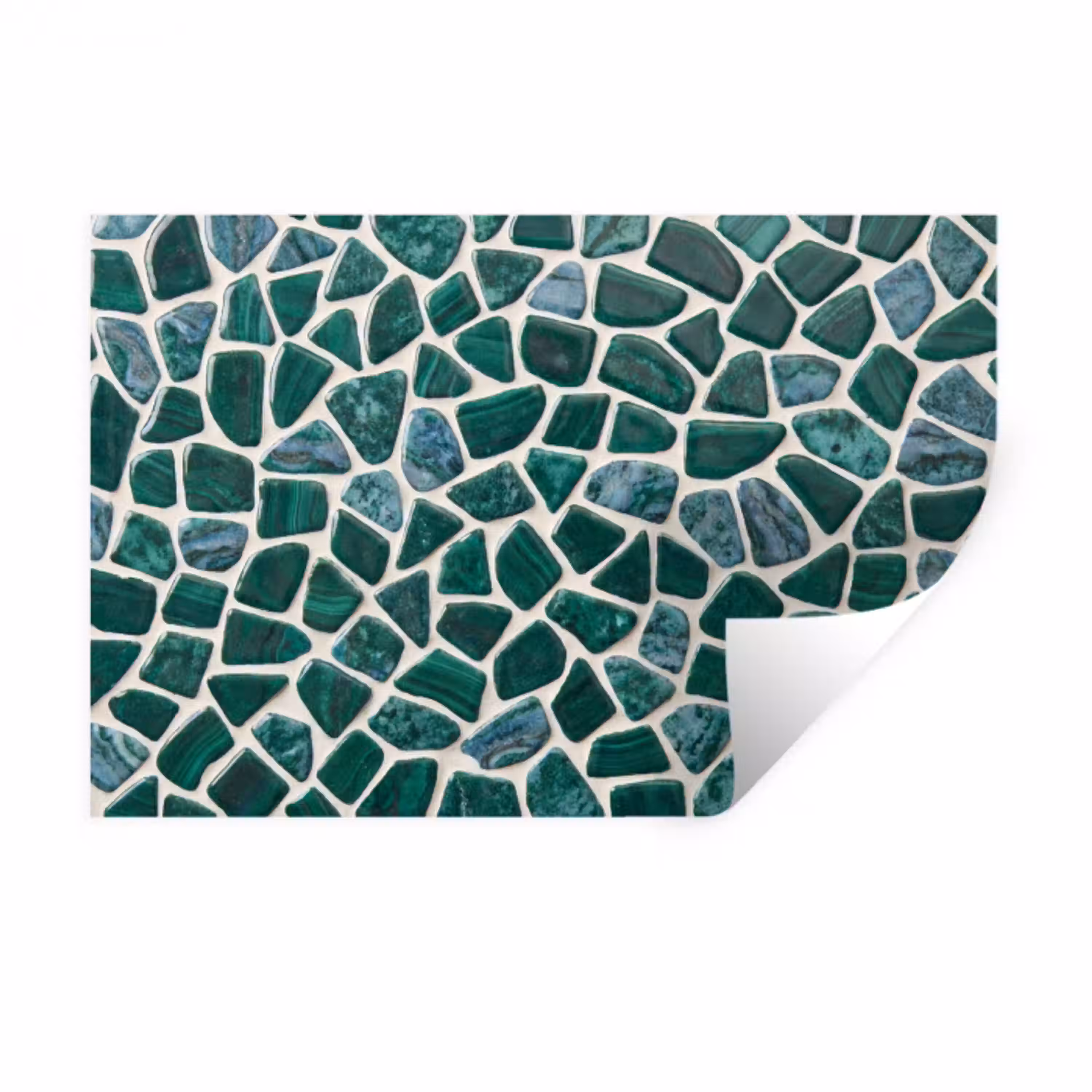 Textuur - Steen - Groen - Abstract - Patroon Muursticker klein -3d