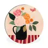 Vaas - Bloemen - Vlinder - Rood Wandcirkel aluminium klein -3d