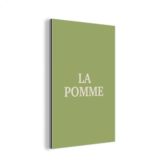 Appel - Groen - Minimalistisch aluminium wit klein -3d