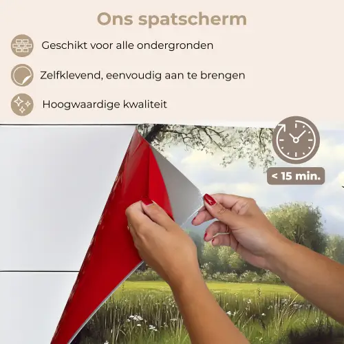 Kat - Beekje - Weide keuken achterwand spatscherm klein -spatscherm_NL