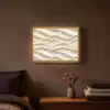 Lijnen - Golvend - Crème Light Box met batterij (Wandlamp) middel 907 -sfeer4
