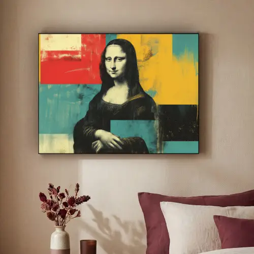 Vrouw - Kleurvlakken - Klassieke schilderkunst Textielframe zwart klein -sfeer1