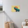 Triceratops - Cirkel - Oranje - Hoorns tuinposter los doek klein -sfeer8