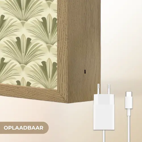 Klassiek - Waaier - Groen Light Box met batterij (Wandlamp) middel 907 -USP_websiteoplaadbaarNL