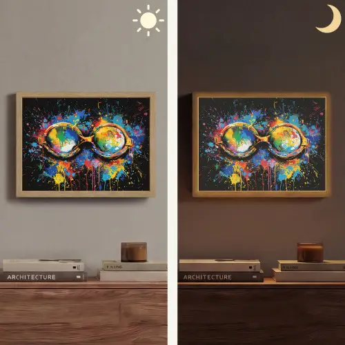 Graffiti - Sport - Zwemmen - Zwembril Light Box met batterij (Wandlamp) middel -sfeer3