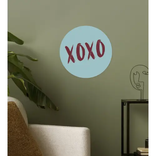 XOXO - Blauw - Rood Wandcirkel behangsticker klein -sfeer2
