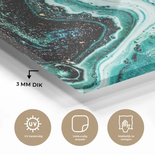 Marmerlook - Blauw - Goud - Glitter - Luxe - Marmer plexiglas 5mm klein -sfeer2