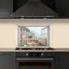 Doorkijk - Italië - Bloemen - Zee - Kust - Stad - Bergen keuken achterwand spatscherm klein -sfeer1