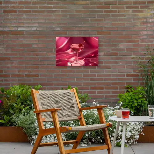 Cocktail - Pink - Luxe Tuinposter op houten frame 2 cm dik klein -sfeer3