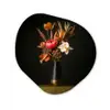 Boeket - Oranje - Gouden - vaas Wandcirkel Organisch Plexiglas middel -3d