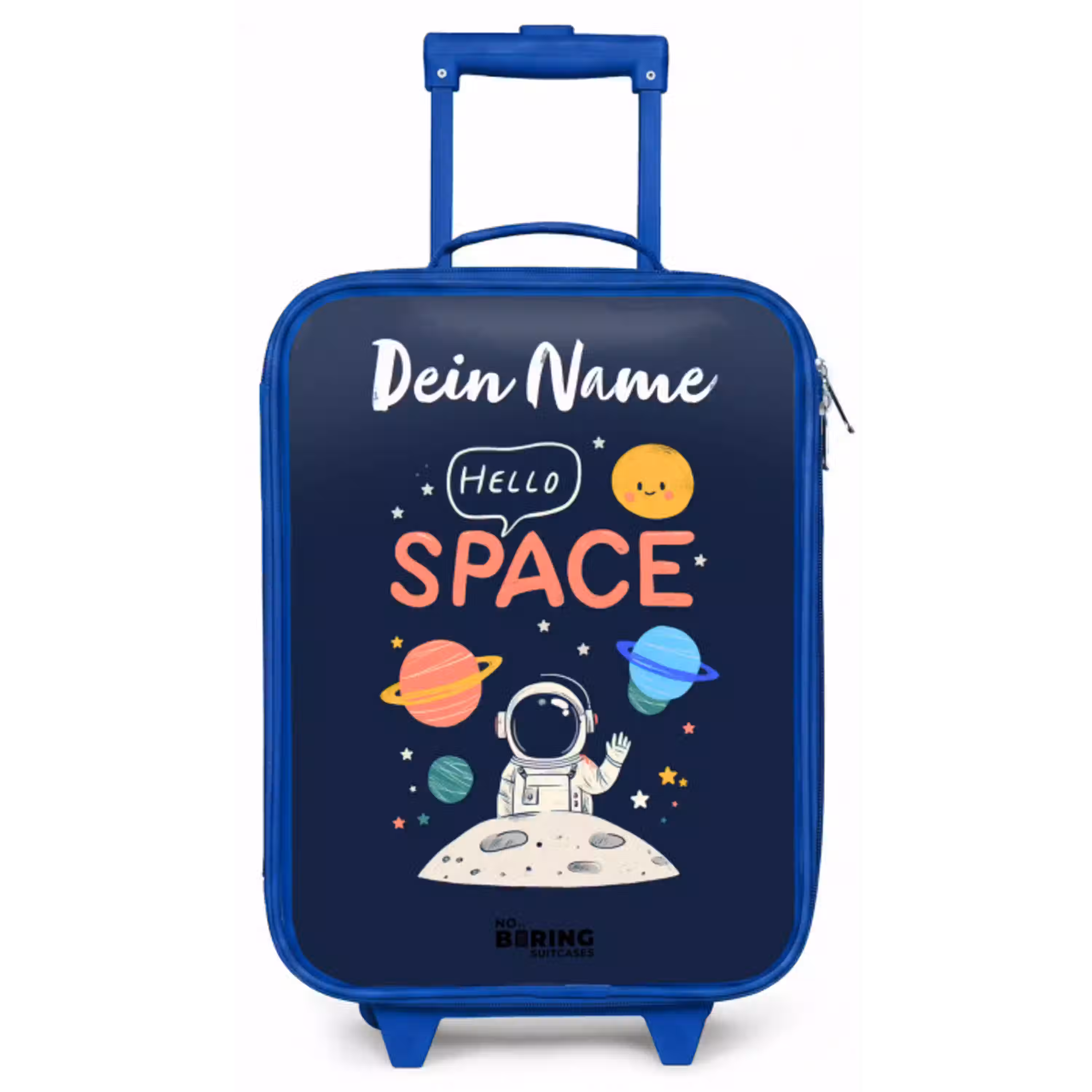 Astronaut - Quote - Planeten - Sterren Kinderkoffer - Blauw klein -zz3dotto