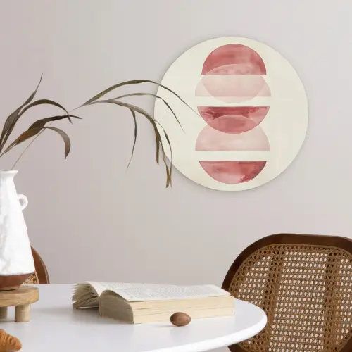 Minimalistisch - Cirkels - Roze Wandcirkel kunststof plaat 5mm dik klein -sfeer4