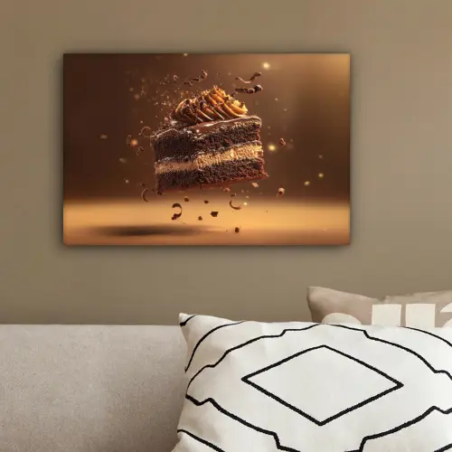 Taart - Chocolade - Eten - Brownie canvas 2cm klein -sfeer3