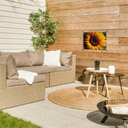Geel - Zonnebloem - Zomers tuinposter los doek klein -sfeer4