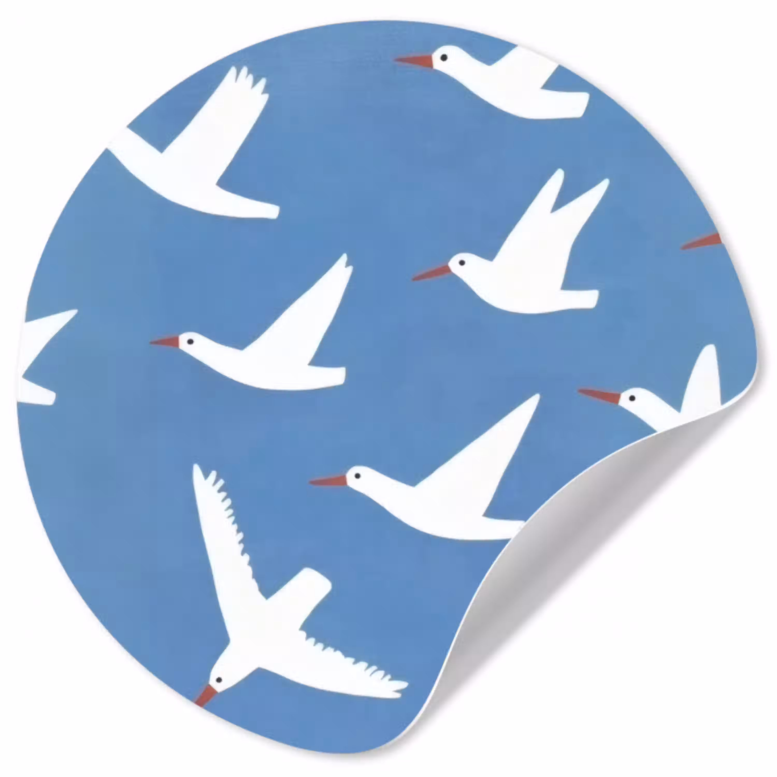 Vogels - Wit - Patroon Wandcirkel behangsticker klein -3d