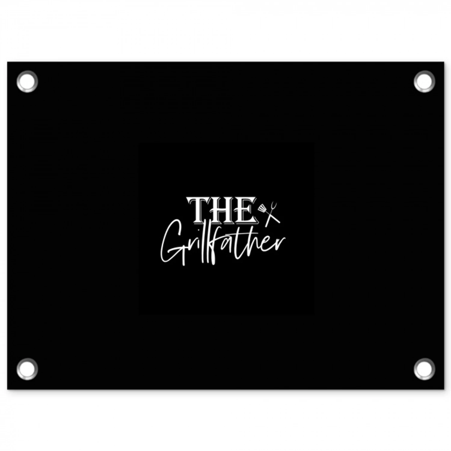 Barbecue - BBQ - Grill - Koken - The Grillfather - Tekst - Spreuken tuinposter los doek klein -3d