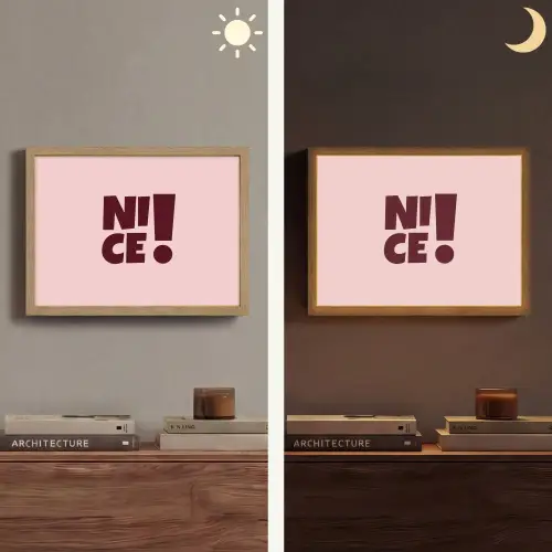 Nice - Uitroepteken - Roze Light Box met batterij (Wandlamp) middel -sfeer3