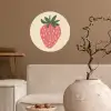 Aardbei - Minimalistisch - Rood - Fruit Wandcirkel behangsticker klein -sfeer1