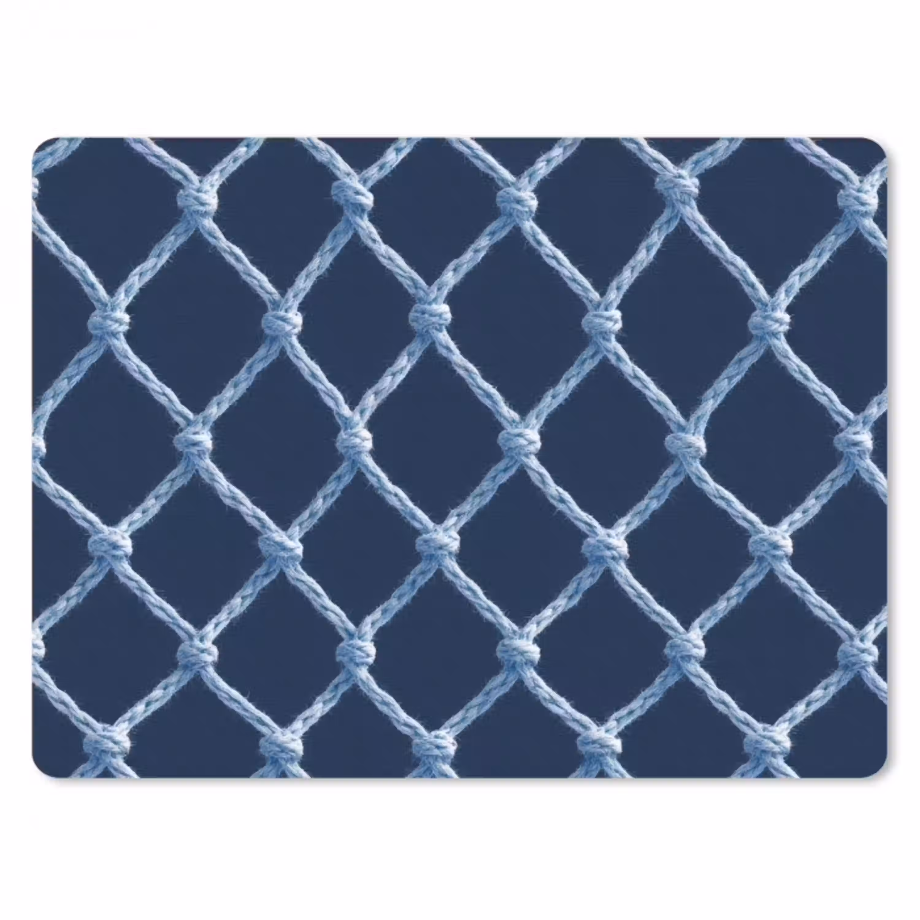 Visnet - Touw - Patroon - Marineblauw muismat rubber klein 262 -3d