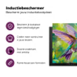 Kolibrie - Bloemen - Natuur - Kleurrijk Inductie beschermer vinyl 3mm klein -zzzzzzz-cc-usp