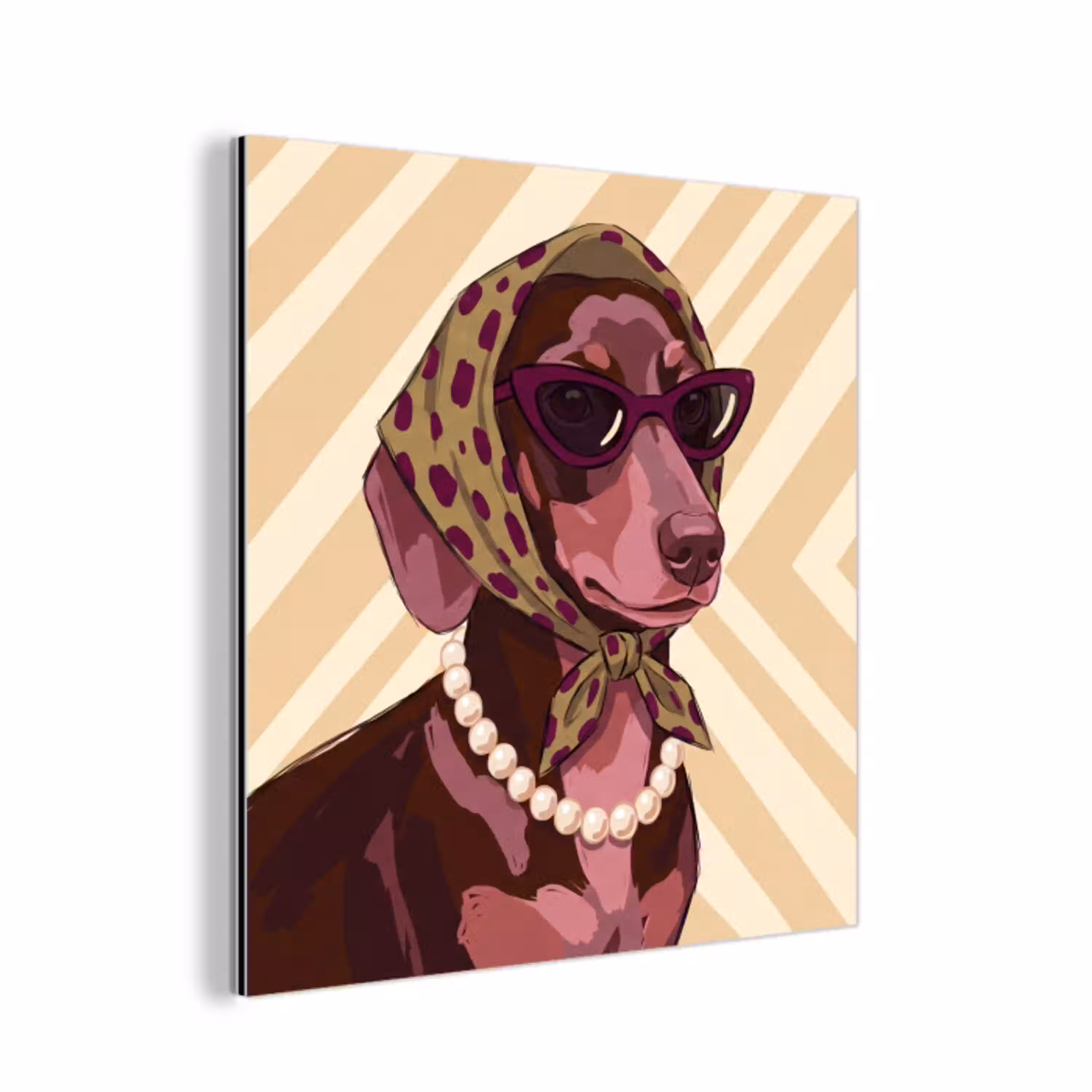 Hond - Zonnebril - Hoofddoek - Dieren - Modern aluminium wit klein -3d