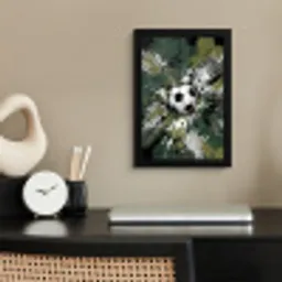 Voetbal - Verf - Spetters - Groen fotolijst zwart zonder passe partout klein -sfeer1