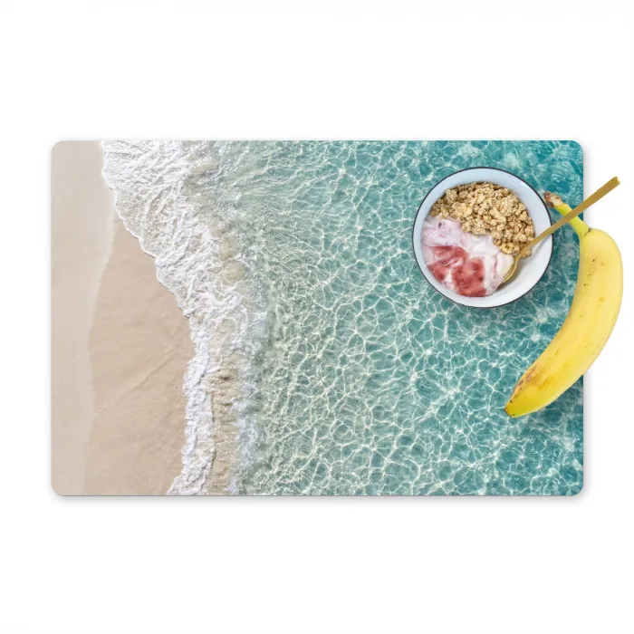Kust - Zand - Blauw Placemat vinyl groot -zzzproduct_Kitchenyeah-website