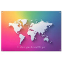 Regenboog - Quote - Wereldkaart - Dream tuinposter los doek groot -3d