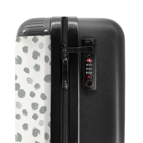 Grijze verfspatten op een gebroken wit NBS - Handbagage koffer - Volwassenen Unisex middel -slot