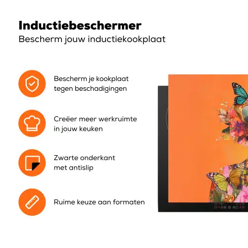Vlinders - Vrouw - Zonnebril - Kleurrijk Inductie beschermer vinyl 3mm klein -zzzzzzz-td-ups
