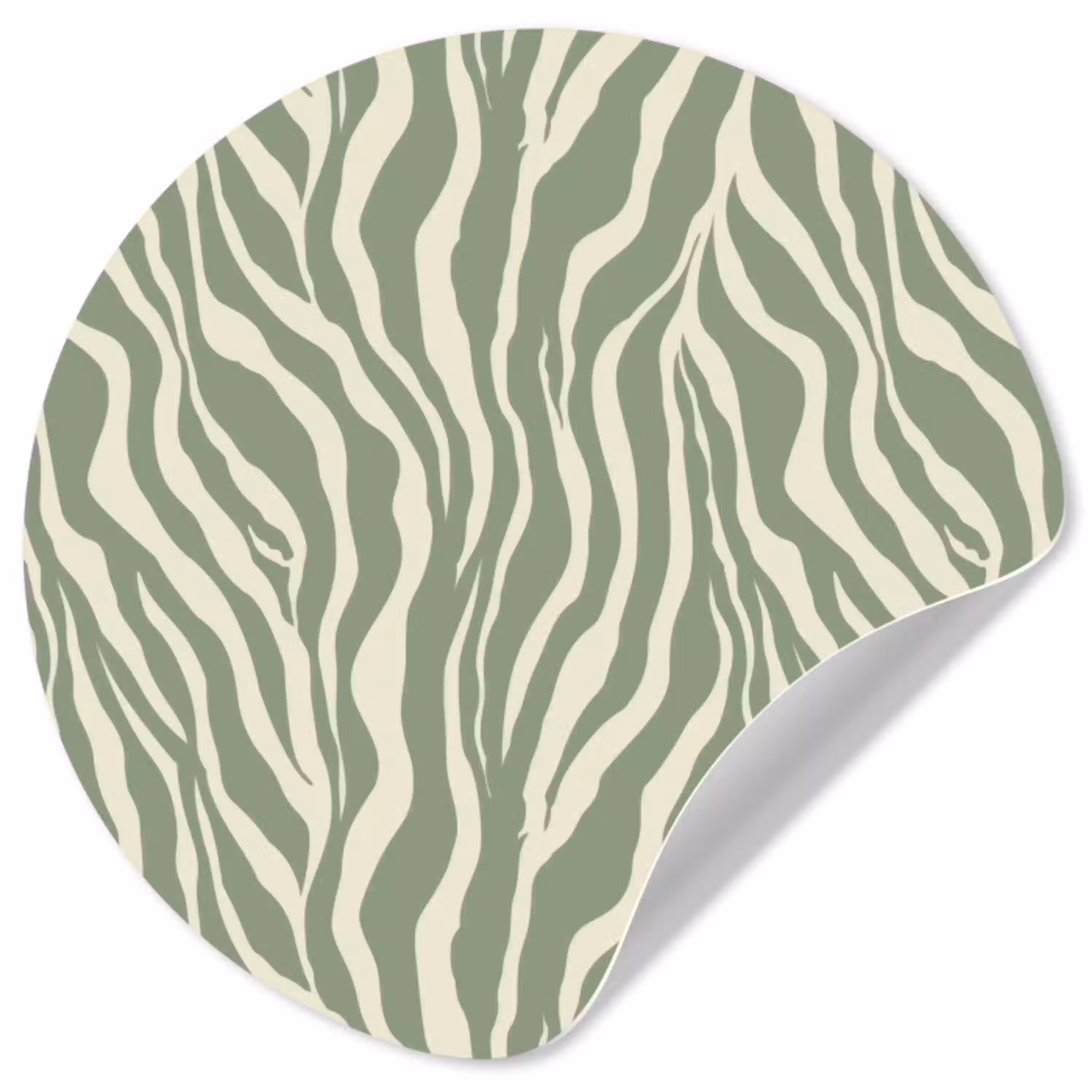Zebra - Motief - Groen Wandcirkel behangsticker klein 186 -3d