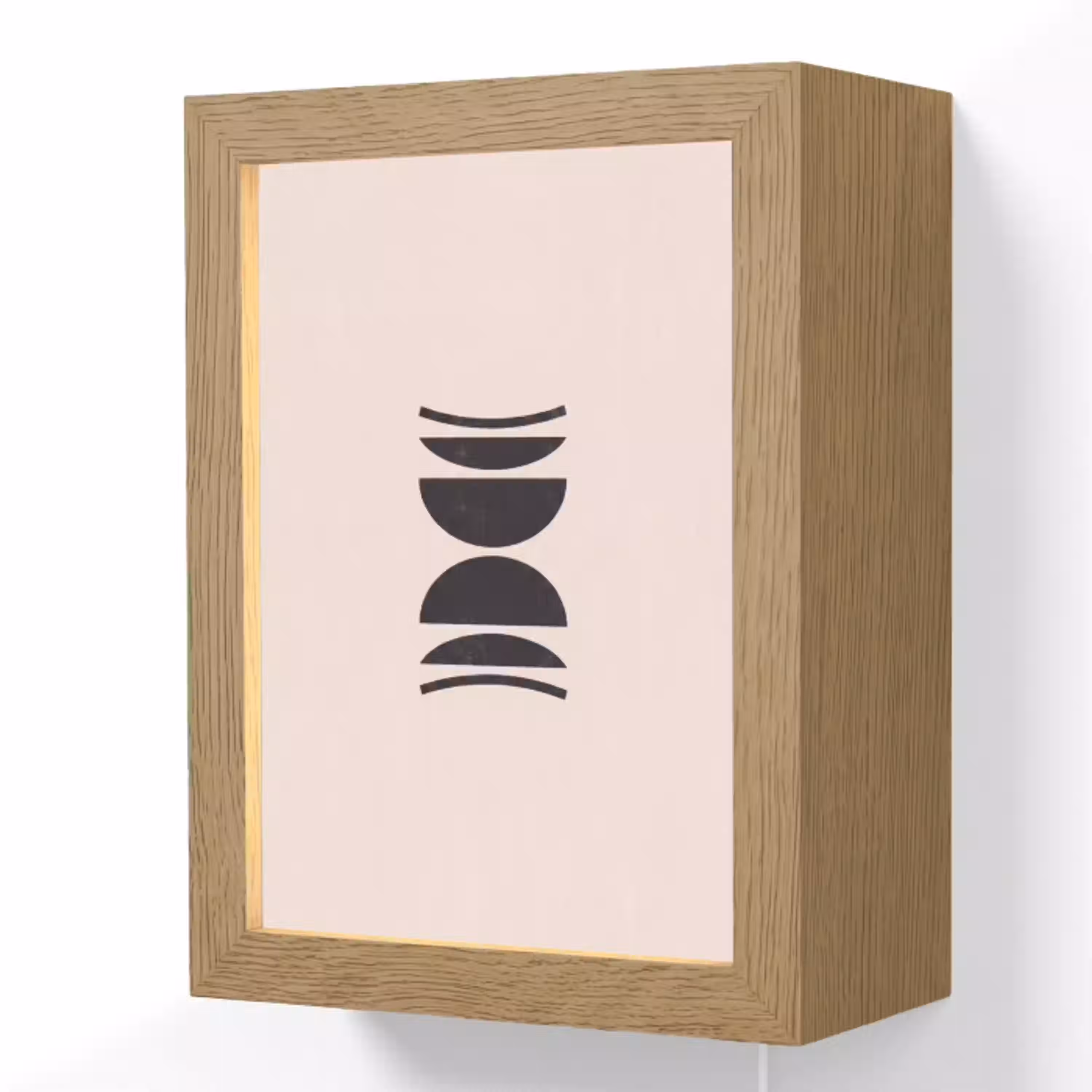 Abstract - Vormen - Zwart Light Box met kabel (Wandlamp) klein -3d