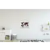 Wereldkaart - Koffiebonen - Suikerklontjes textielposter latten blank klein -kinderkamer