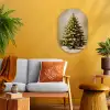 Kerst - Sfeer - Groen Wandcirkel Ovaal Forex klein -sfeer4