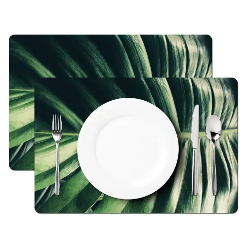 Inductie beschermer - Bananenblad - Tropisch - Jungle - Bladeren Placemat vinyl groot -zzsfeer2_Kitchenyeah-website