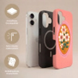 Illustratie - Bloemen - Rand - Roze Toughcase MagSafe Apple iPhone 17 klein -USP_Lagen_DE