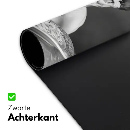 Sphynx - Kat - Dieren - Humor - Spaghetti - Zwart Wit Muismat XXL klein -sfeer2