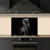 Lijntekening - Wit - Wielrennen - Snelheid keuken achterwand spatscherm klein -sfeer1