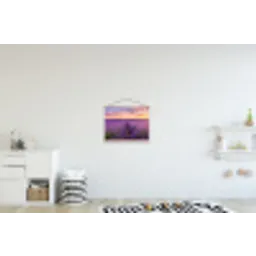 Lavendel - Veld - Natuur - Paars textielposter latten blank klein -kinderkamer